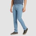 Men's Light Blue Slim Fit Clean Look Jeans, Light Blue, small