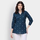Ladies' 100% Cotton Kurti , Teal Blue, small image number null
