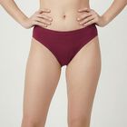 Women's Wine High-Cut Cotton Panty, Wine, small