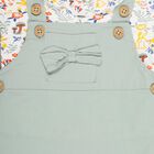 Infants' Pastel Sage Green Printed Round Neck Pinafore Frock, हल्का हरा, small image number null