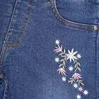 Girls Embellished Jeans, Mid Blue, small image number null