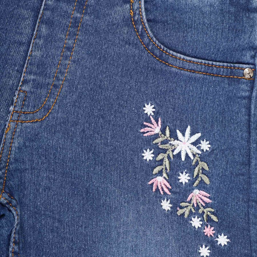Girls Embellished Jeans, Mid Blue, large image number null