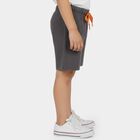 Boys Charcoal Regular Fit Printed Bermuda Shorts, Charcoal, small
