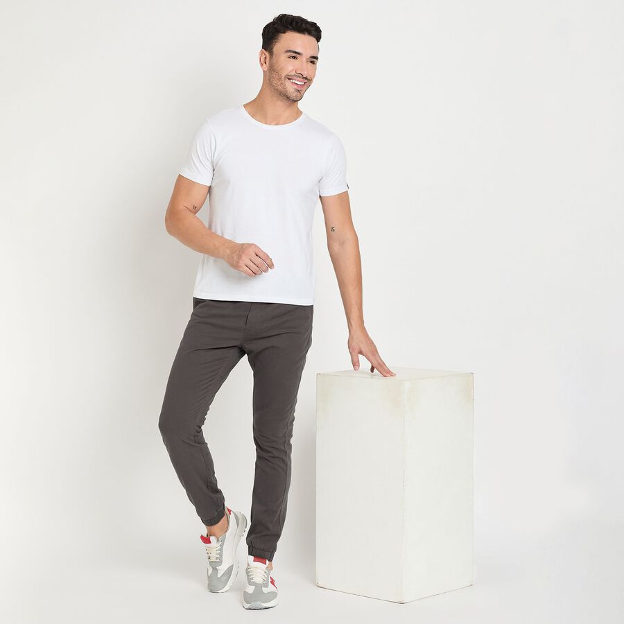 Men's Slim Fit Casual Trousers, Dark Grey, large image number null