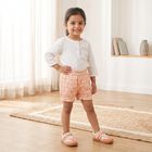 Girls Peach Regular Fit Floral Printed Bloomer, पीच, small