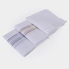 Men's White Striped Border Pack of 3 Handkerchief, सफ़ेद, small