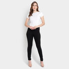 Solid Mid Rise Trousers, Black, small image number null