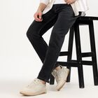 Men's Jet Black Slim Fit Jeans, Dark Grey, small