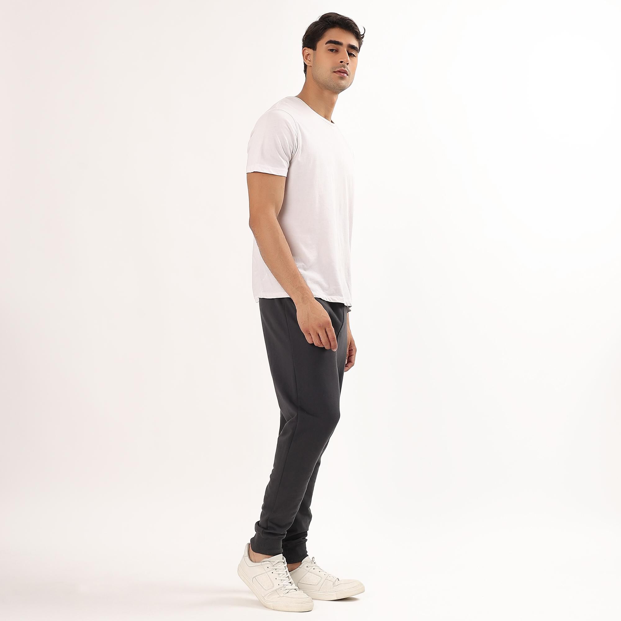 Brink Men's Grey Slim Fit Jogger Track Pants | Vishal Mega Mart India