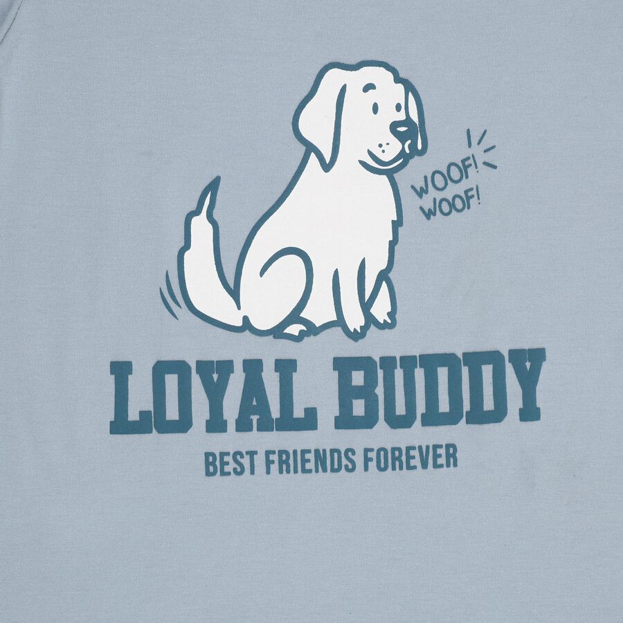 Boys Light Powder Blue Crew Neck Casual T-Shirt, Light Blue, large image number null