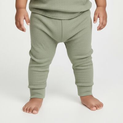 Infants Light Sage Green Round Neck Casual Thermal