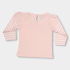 Infants Light Pink Cotton Round Neck Casual T-Shirt, Light Pink, small image number null