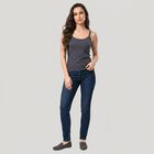 Women's Dark Grey Cotton Scoop Neck Camisole Slip, गहरा ग्रे, small