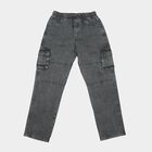 Boys' Dark Grey Regular Fit Cargo Jeans, गहरा ग्रे, small
