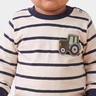 Infants Navy Blue Cotton Crew Neck Regular T-Shirt, Navy Blue, small