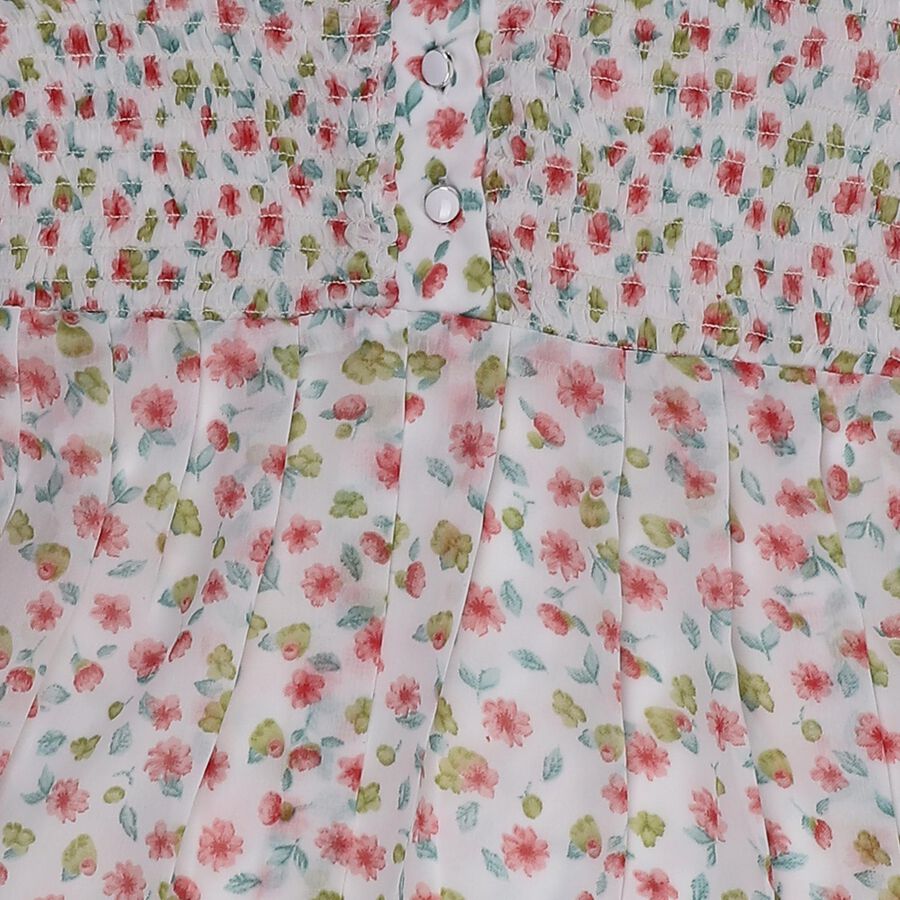 Girls' Off-White Round Neck Graphic Printed T-Shirt, Off White, large