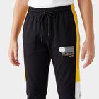 Boys' Black Straight Fit Colorblocked Cotton Blend Pyjama, Black, small
