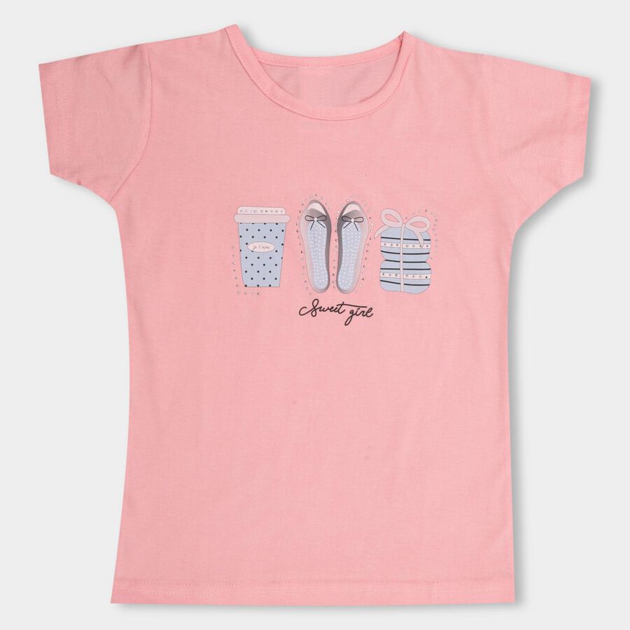 Girls' 100% Cotton T-Shirt , Light Pink, large image number null