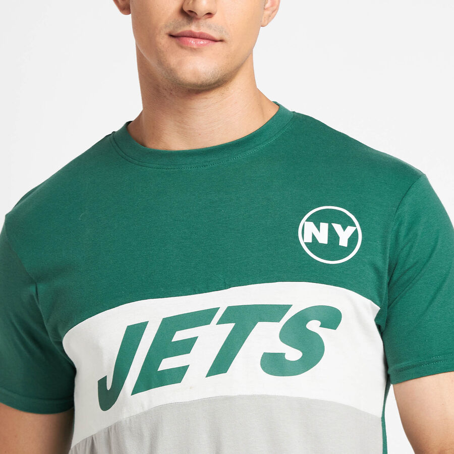 Cotton Round Neck T-Shirt, Dark Green, large image number null