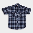 Boys' 100% Cotton Casual Shirt, मध्यम नीला, small image number null