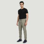 Men's Grey Slim Fit Casual Trousers, Light Grey, small
