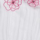 Girls White Round Neck Romantic T-Shirt, सफ़ेद, small