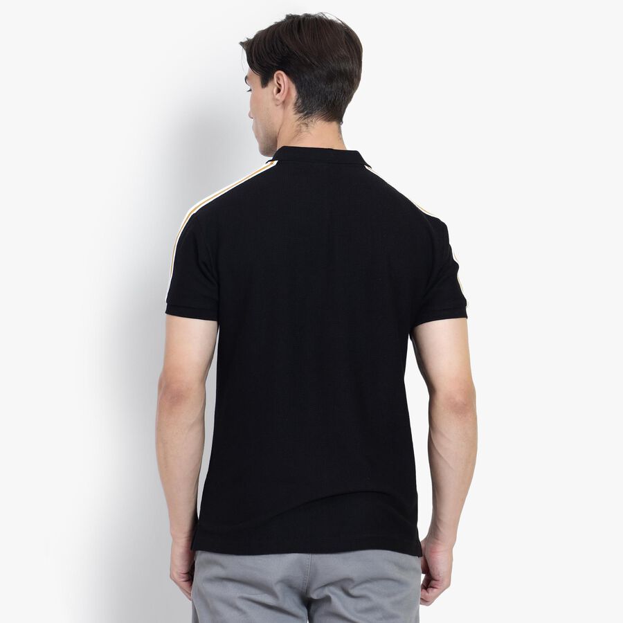 Men's Collared Half Sleeves T-Shirt , काला, large image number null