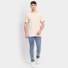 Men's Round Neck Half Sleeves T-Shirt , Beige, small image number null