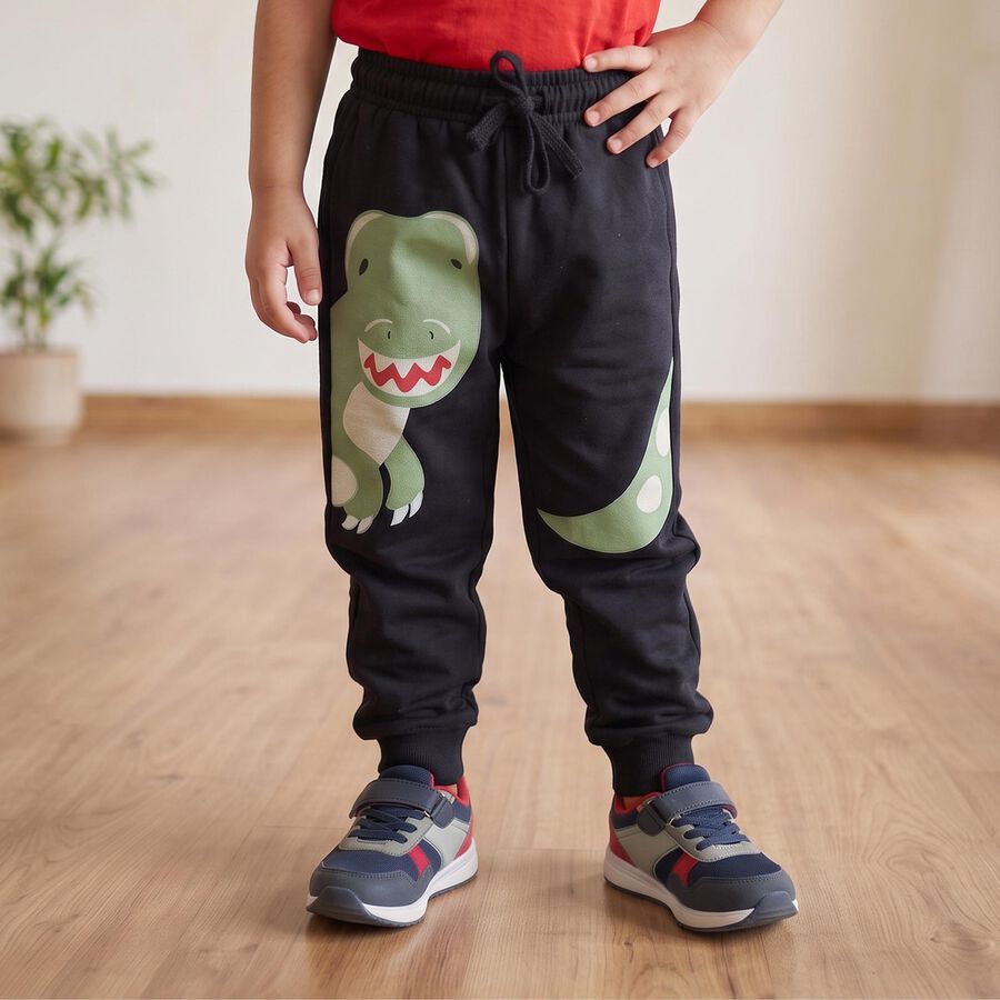 Boys' Navy Blue Dinosaur Printed Jogger Pyjama, Navy Blue, large