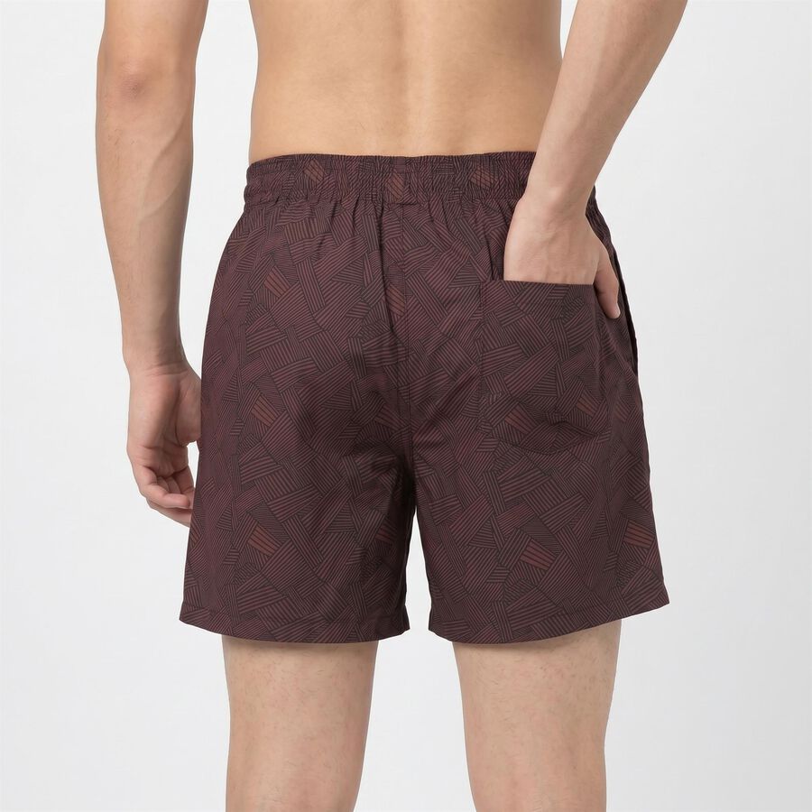 Men's Wine Classic Fit Geometric Printed Boxers, वाइन, large