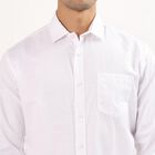 Men's Snow White Spread Collar Casual Shirt, White, small image number null