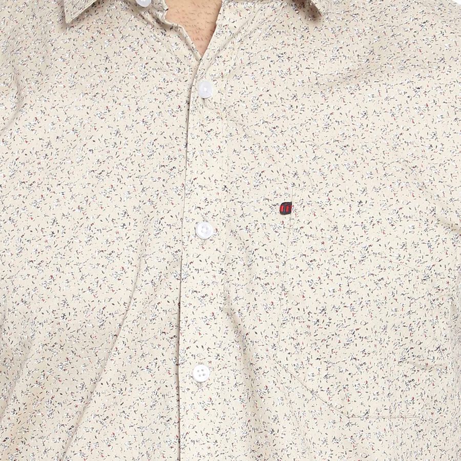Cotton Printed Casual Shirt, Beige, large image number null
