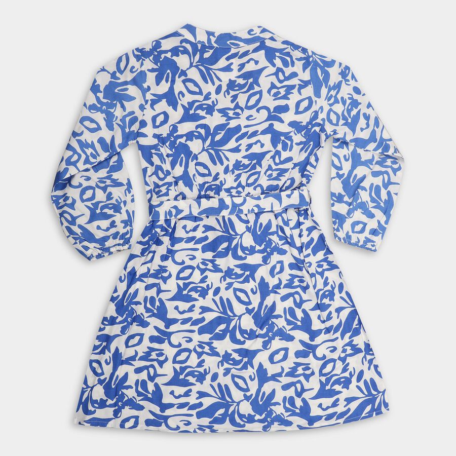 Girls' Dress , Mid Blue, large image number null
