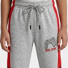 Boys Grey Jogger Graphic Winter Pyjama, मिश्रित मध्यम ग्रे, small