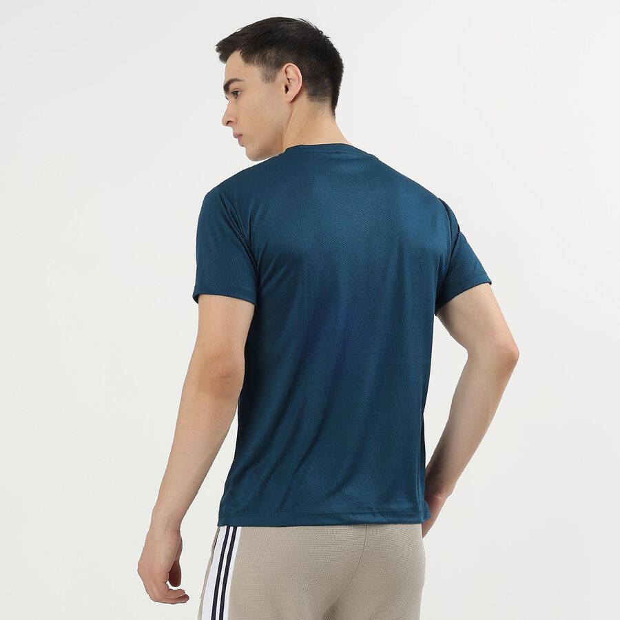 Men's Deep Teal Crew Neck Athleisure T-Shirt, Teal Blue, large image number null