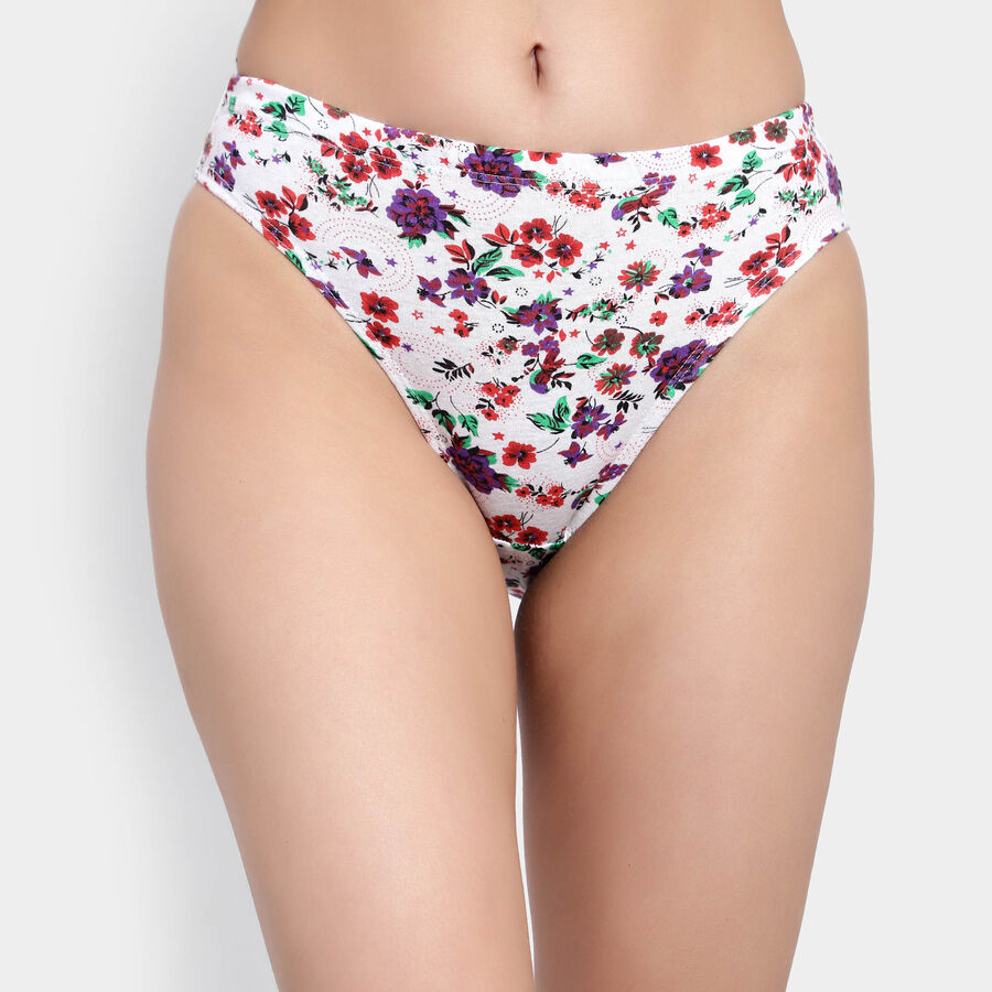 Cotton Printed Panty, White, large image number null