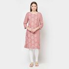 3/4Th Sleeves Straight Kurta, Purple, small image number null