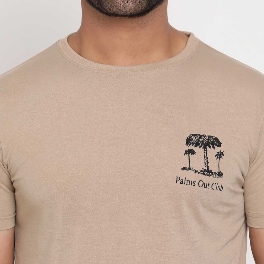 Round Neck T-Shirt, Beige, large image number null