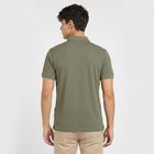 Men's Olive Green Polo Neck Solid Polo T-Shirt, Olive, small