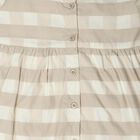 Infants' Beige Checked Embroidered Fit and Flare Frock, गहरा पीला, small