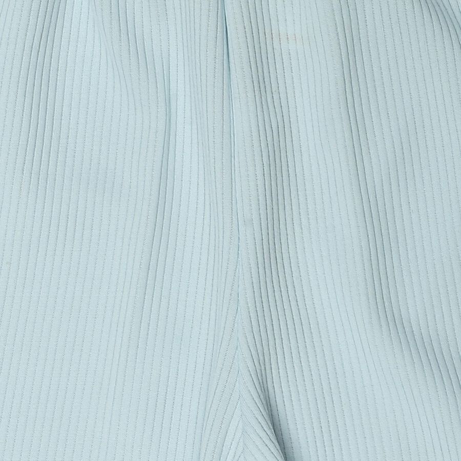Girls' Light Blue Relaxed Fit Ribbed Palazzo Pyjama, Light Blue, large