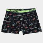 Boys' Navy Blue Regular Fit Printed Trunks, नेवी ब्लू, small