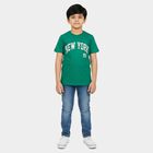 Boys' Half Sleeves T-Shirt, Dark Green, small
