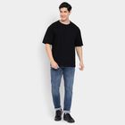 Men's Round Neck Half Sleeves T-Shirt, Black, small image number null