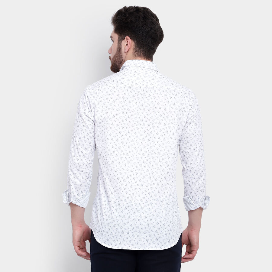 Printed Casual Shirt, White, large image number null