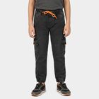 Boys Black Cargo Fit Washed Jeans, Black, small