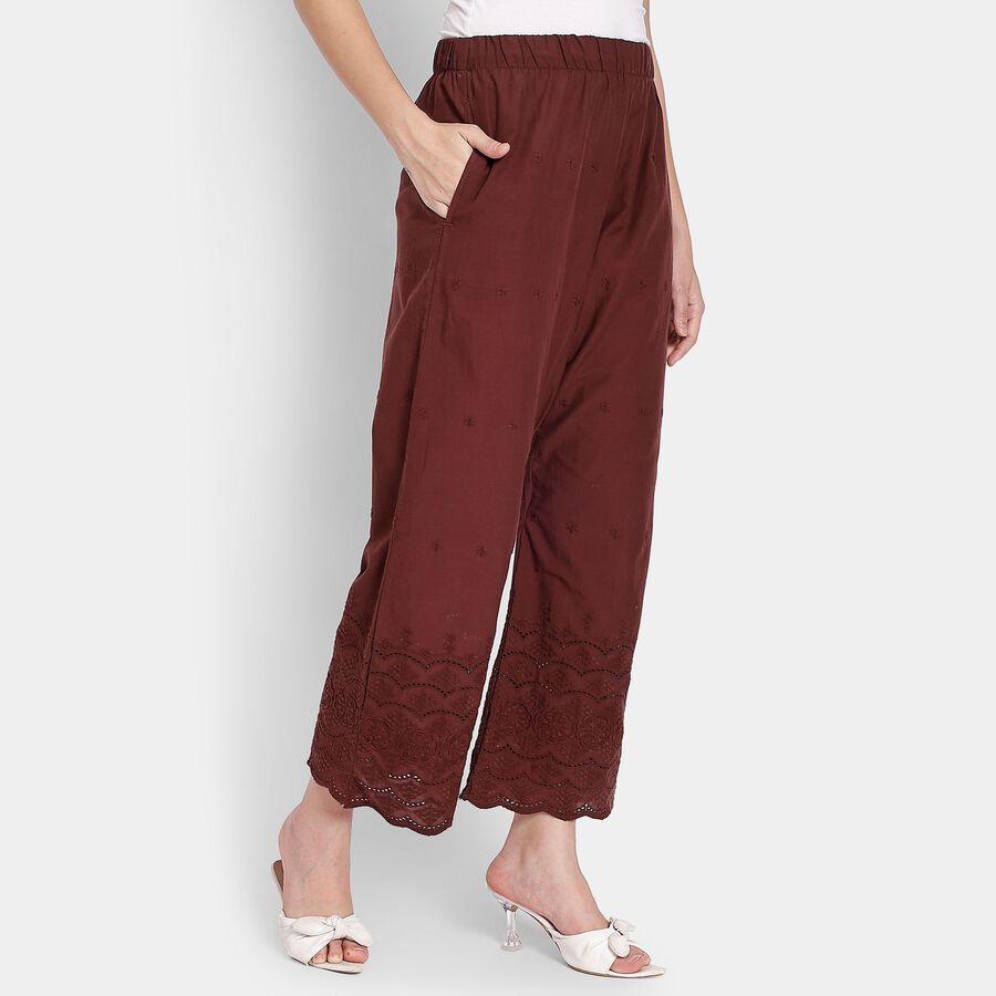 Ladies' Cotton Palazzos, Brown, large image number null