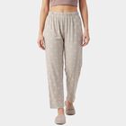 Women's Grey Straight Fit Geometric Printed Pyjama, Light Grey, small