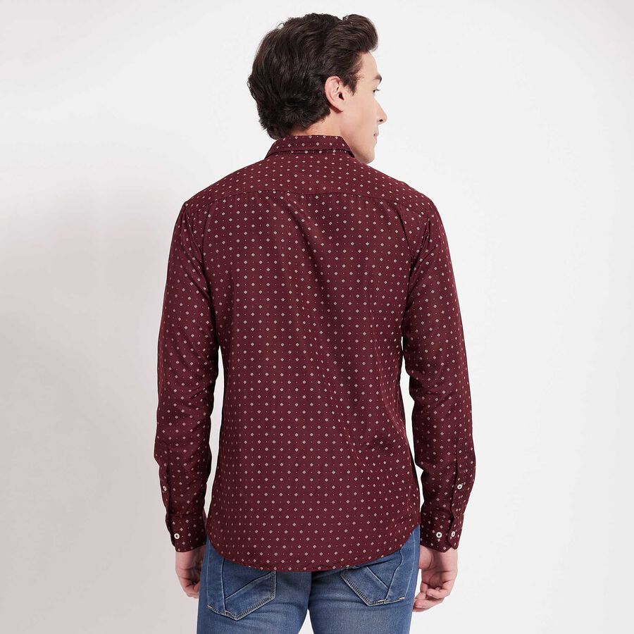 Printed Casual Shirt, Wine, large image number null