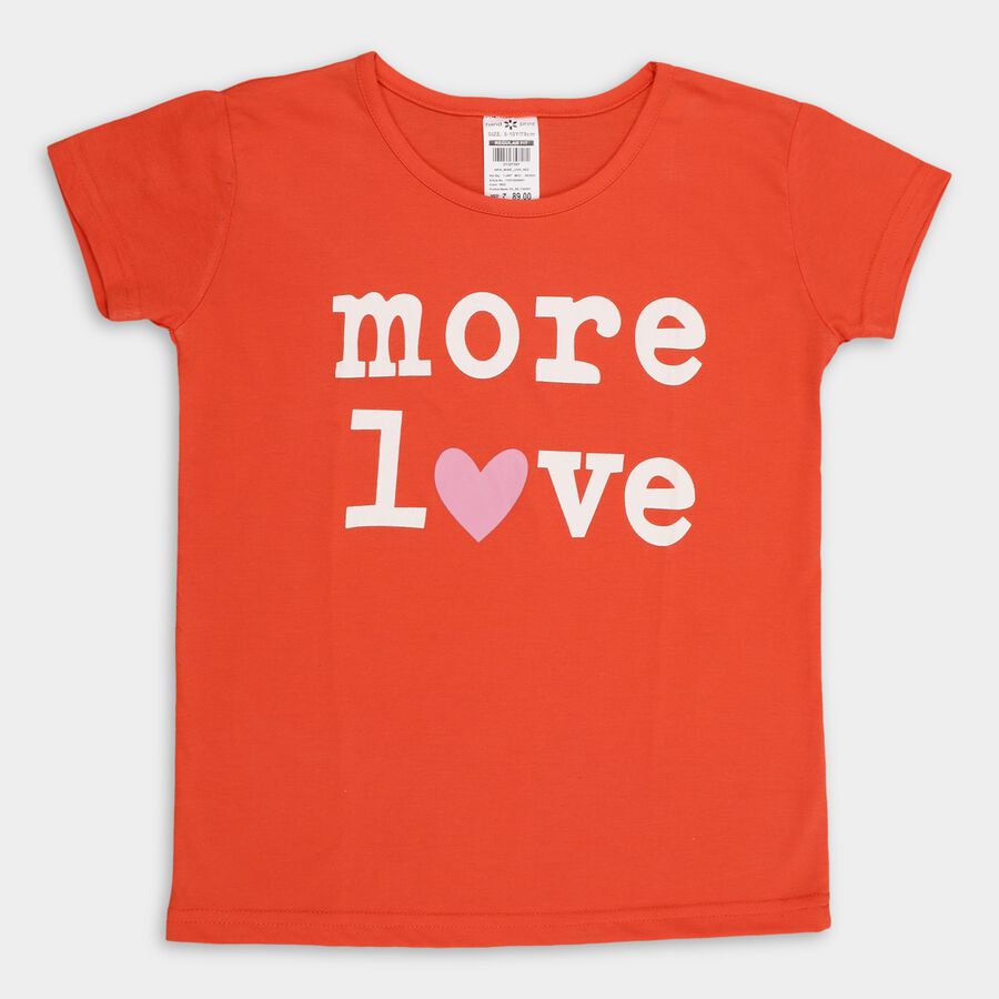 Girls' T-Shirt , Red, large image number null